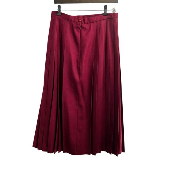 Lairds Of Scotland Vintage Wool Pleated Cranberry Skirt Women's Size Medium - Picture 7 of 13